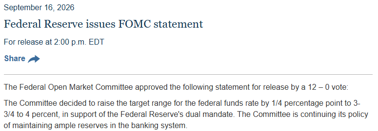 Crypto PR timing after the Fed FOMC statement raising rates